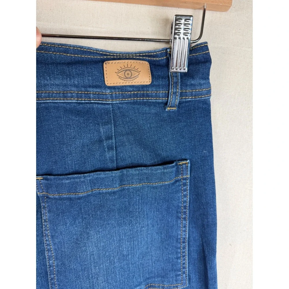 Sofia‎ Vergara Margot Wide Leg Frayed Hem Jeans size 8 Blue